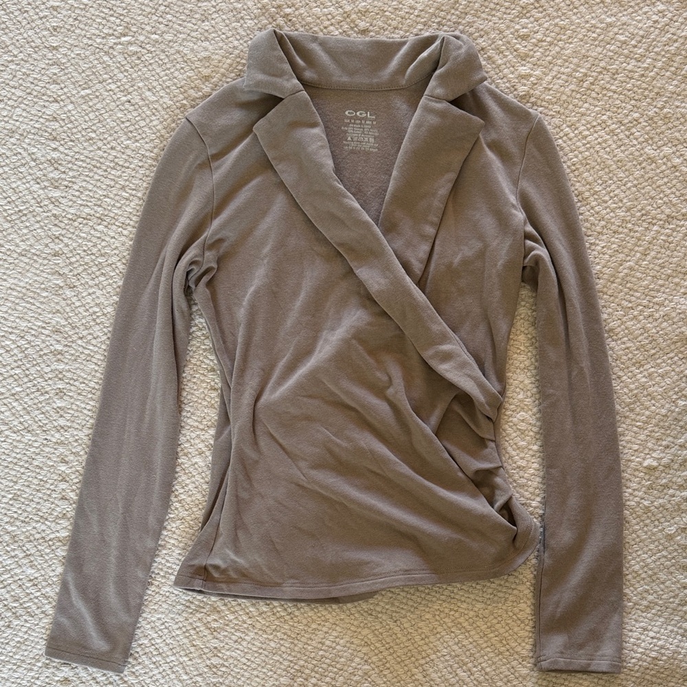 OGL Women's Sweater Shirt Wrap Blouse